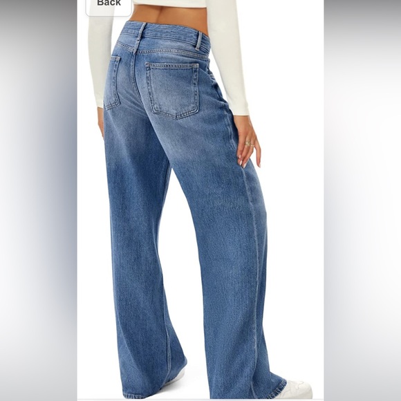 HDLTE Y2K vintage Jean 
Baggy Wide Leg Non-Stretch Fabric High Waist Loose Jean - Picture 7 of 8